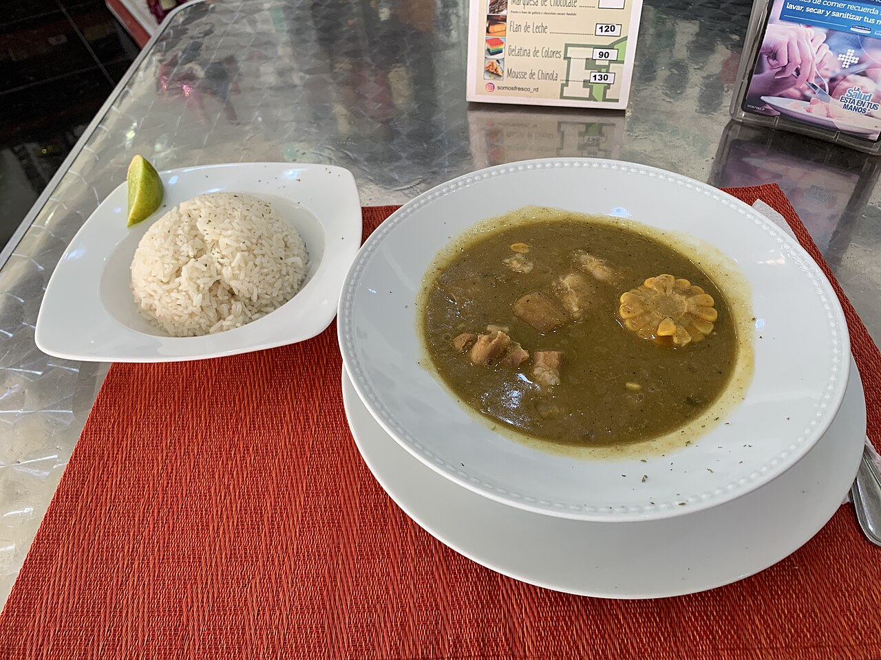 A bowl of Dominican sancocho
